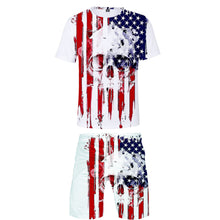 Load image into Gallery viewer, 3D Print Independence Day O-Neck Tshirt and Beach shorts Set Summer Sets Men/Women High quality festival commemorate Clothes 4XL