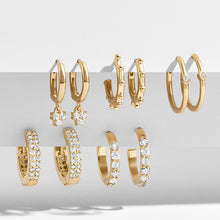 Load image into Gallery viewer, 5 Pair/set 2019 Brincos Female Rhinestone Huggie Earrings Set Amazing Price Gold Small Stud Earring for Women Fashion Jewelry