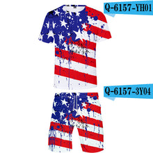 Load image into Gallery viewer, 3D Print Independence Day O-Neck Tshirt and Beach shorts Set Summer Sets Men/Women High quality festival commemorate Clothes 4XL