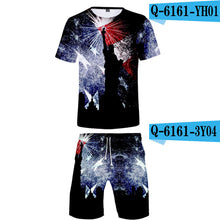 Load image into Gallery viewer, 3D Print Independence Day O-Neck Tshirt and Beach shorts Set Summer Sets Men/Women High quality festival commemorate Clothes 4XL