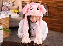 Load image into Gallery viewer, Girls Unicorn Hat Plush Moving Ears Stitch Hat Hand Pinching Ear To Move Vertical Ears Cap Women Party Pikachu Performance Gifts