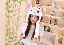 Load image into Gallery viewer, Girls Unicorn Hat Plush Moving Ears Stitch Hat Hand Pinching Ear To Move Vertical Ears Cap Women Party Pikachu Performance Gifts