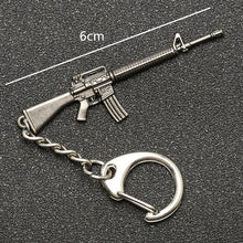 Load image into Gallery viewer, PUBG Keychain Playerunknowns Battlegrounds Backpack Armor Helmet Pan 98k Flare Gun Keyring Key Chain Ring Army Jewelry Wholesale