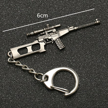 Load image into Gallery viewer, PUBG Keychain Playerunknowns Battlegrounds Backpack Armor Helmet Pan 98k Flare Gun Keyring Key Chain Ring Army Jewelry Wholesale