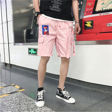 Load image into Gallery viewer, Hip Hop Casual Shorts Men Ribbons Design Shorts 2020 Summer Fashion Male Short Jogger Streetwear Black Pink YYJ-4