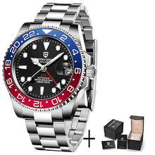 Load image into Gallery viewer, PAGANI DESIGN 2020 Luxury Men Mechanical Wristwatch Stainless Steel GMT Watch Top Brand Sapphire Glass Men Watches reloj hombre