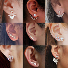 Load image into Gallery viewer, Hot Crystal Flower Stud Earrings for Women Fashion Jewelry Gold Silver Rhinestones Earrings Gift for Party and Best Friend