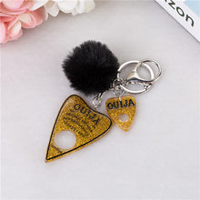 Load image into Gallery viewer, 1PC Women Keychain Ouija Planchette Rresin Charms Handbag Keyring with Puffer Ball Ouija Board Keyring