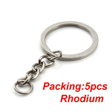 Load image into Gallery viewer, 5-20pcs/lot Key Chain Key Ring keychain Bronze Rhodium Gold 28mm Long Round Split Keyrings Keychain Jewelry Making Wholesale DIY