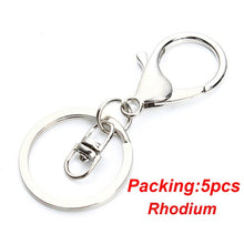 Load image into Gallery viewer, 5-20pcs/lot Key Chain Key Ring keychain Bronze Rhodium Gold 28mm Long Round Split Keyrings Keychain Jewelry Making Wholesale DIY