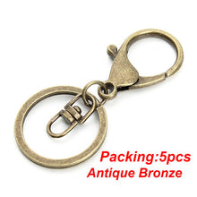 Load image into Gallery viewer, 5-20pcs/lot Key Chain Key Ring keychain Bronze Rhodium Gold 28mm Long Round Split Keyrings Keychain Jewelry Making Wholesale DIY