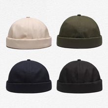 Load image into Gallery viewer, Unisex Docker Sailor Biker Cap Men Adjustable Casual Brimless Skull Loop Beanie Hat Solid Men Hat Summer Gorro Women's Hats