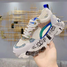 Load image into Gallery viewer, Summer Women Sneakers Fashion Comfortable Casual Dad Shoes Sequins Girl Graffiti Breathable Platform Shoes Woman Sandals W401
