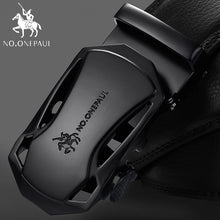 Load image into Gallery viewer, NO.ONEPAUL Brand Fashion Automatic Buckle Black Genuine Leather Belt Men's Belts Cow Leather Belts for Men 3.5cm Width WQE789