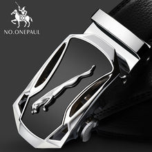 Load image into Gallery viewer, NO.ONEPAUL Brand Fashion Automatic Buckle Black Genuine Leather Belt Men's Belts Cow Leather Belts for Men 3.5cm Width WQE789