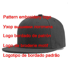 Load image into Gallery viewer, Custom Logo Snapback Cap Team Embroidery Letters Baseball Caps Men Women Hip Hop Flat Hats Outdoor Casual Couple Hat