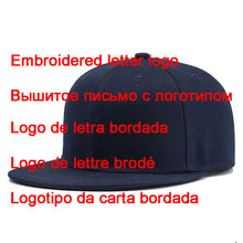 Load image into Gallery viewer, Custom Logo Snapback Cap Team Embroidery Letters Baseball Caps Men Women Hip Hop Flat Hats Outdoor Casual Couple Hat