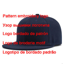 Load image into Gallery viewer, Custom Logo Snapback Cap Team Embroidery Letters Baseball Caps Men Women Hip Hop Flat Hats Outdoor Casual Couple Hat