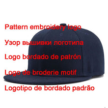 Load image into Gallery viewer, Custom Logo Snapback Cap Team Embroidery Letters Baseball Caps Men Women Hip Hop Flat Hats Outdoor Casual Couple Hat