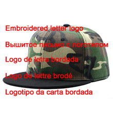 Load image into Gallery viewer, Custom Logo Snapback Cap Team Embroidery Letters Baseball Caps Men Women Hip Hop Flat Hats Outdoor Casual Couple Hat