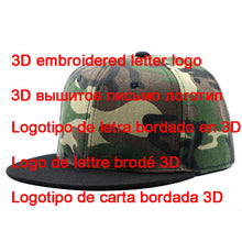 Load image into Gallery viewer, Custom Logo Snapback Cap Team Embroidery Letters Baseball Caps Men Women Hip Hop Flat Hats Outdoor Casual Couple Hat
