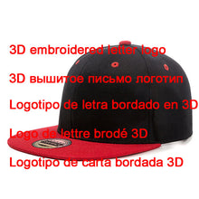 Load image into Gallery viewer, Custom Logo Snapback Cap Team Embroidery Letters Baseball Caps Men Women Hip Hop Flat Hats Outdoor Casual Couple Hat