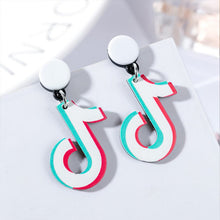 Load image into Gallery viewer, 1Pair Hot Sale "TikTok" Creative Earrings Summer Jewelry Daily Party Wedding for Women Girls Gifts Zinc Alloy