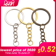 Load image into Gallery viewer, 5-20pcs/lot Key Chain Key Ring keychain Bronze Rhodium Gold 28mm Long Round Split Keyrings Keychain Jewelry Making Wholesale DIY