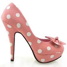 Load image into Gallery viewer, LF30406-1 Ladies Cute Bow Satin Polka Dot Party/Club Platform High Heels Pumps Court Shoes