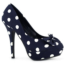 Load image into Gallery viewer, LF30406-1 Ladies Cute Bow Satin Polka Dot Party/Club Platform High Heels Pumps Court Shoes