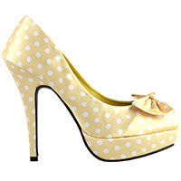 Load image into Gallery viewer, LF30406-1 Ladies Cute Bow Satin Polka Dot Party/Club Platform High Heels Pumps Court Shoes