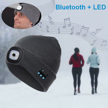 Load image into Gallery viewer, 2019 Fashion Warm Beanie Bluetooth LED Light Head Hat Wireless Smart Cap Headset Headphone Speaker
