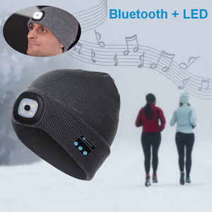 2019 Fashion Warm Beanie Bluetooth LED Light Head Hat Wireless Smart Cap Headset Headphone Speaker