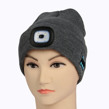 Load image into Gallery viewer, 2019 Fashion Warm Beanie Bluetooth LED Light Head Hat Wireless Smart Cap Headset Headphone Speaker
