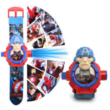 Load image into Gallery viewer, Spiderman  Ironman Captain America Electronic Projection Students Kids Watches Table  Children Watch
