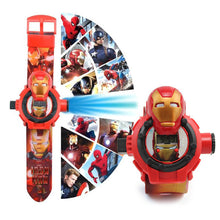 Load image into Gallery viewer, Spiderman  Ironman Captain America Electronic Projection Students Kids Watches Table  Children Watch
