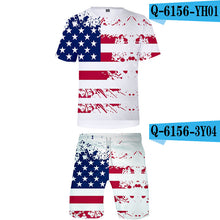 Load image into Gallery viewer, 3D Print Independence Day O-Neck Tshirt and Beach shorts Set Summer Sets Men/Women High quality festival commemorate Clothes 4XL
