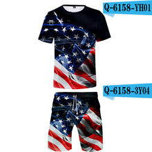 Load image into Gallery viewer, 3D Print Independence Day O-Neck Tshirt and Beach shorts Set Summer Sets Men/Women High quality festival commemorate Clothes 4XL
