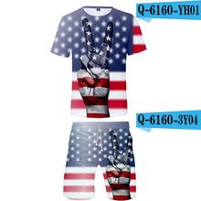 Load image into Gallery viewer, 3D Print Independence Day O-Neck Tshirt and Beach shorts Set Summer Sets Men/Women High quality festival commemorate Clothes 4XL
