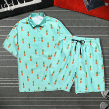 Load image into Gallery viewer, Summer Men Shorts Set Fashion Beach Pineapple Shirt Shorts Surfing Bermudas Masculina Print Men Boardshorts Two Pieces Tracksuit
