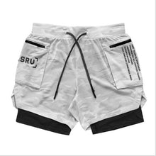 Load image into Gallery viewer, Men's Casual Shorts 2 in 1 Running Shorts Quick Drying Sport Shorts Gyms Fitness Bodybuilding Workout Built-in Pockets Short Men
