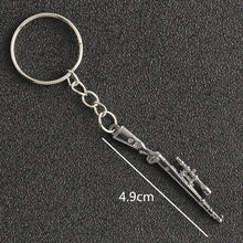Load image into Gallery viewer, PUBG Keychain Playerunknowns Battlegrounds Backpack Armor Helmet Pan 98k Flare Gun Keyring Key Chain Ring Army Jewelry Wholesale
