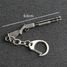 Load image into Gallery viewer, PUBG Keychain Playerunknowns Battlegrounds Backpack Armor Helmet Pan 98k Flare Gun Keyring Key Chain Ring Army Jewelry Wholesale
