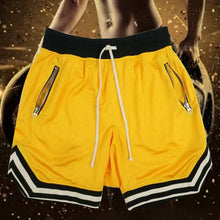 Load image into Gallery viewer, New Basketball sports five shorts black red Yellow Anti-pilling breathable quick-drying loose Fitness basketball five shorts
