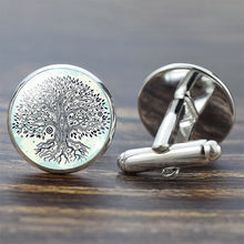 Load image into Gallery viewer, Tree of Life Cufflinks for Men Best Man Cufflinks Set Cufflinks Wedding Life Tree Suit Shirt Cuff Links Men Accessories
