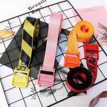 Load image into Gallery viewer, 2020 Off White Tie Down Yellow Nylon Cotton Big IRON Head Industrial Belt
