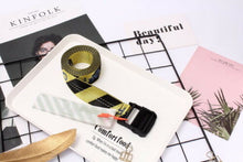 Load image into Gallery viewer, 2020 Off White Tie Down Yellow Nylon Cotton Big IRON Head Industrial Belt
