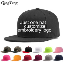 Load image into Gallery viewer, Custom Logo Snapback Cap Team Embroidery Letters Baseball Caps Men Women Hip Hop Flat Hats Outdoor Casual Couple Hat
