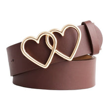 Load image into Gallery viewer, NO.ONEPAUL New with adjustable ladies luxury brand cute Heart-shaped thin belt high quality punk fashion belts sweetheart buckle
