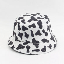 Load image into Gallery viewer, New Fashion Cow Print Hat White Black Bucket Hat Reversible Fisherman Caps Summer Hats For Women Gorras
